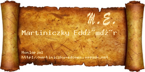 Martiniczky Edömér névjegykártya